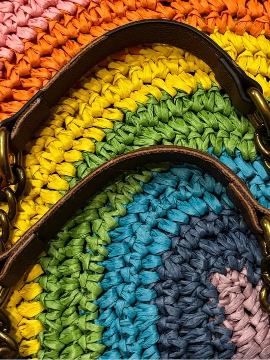 Kurt Geiger Chelsea Rainbow Stripe Fringe Tote - Picture 7 of 12